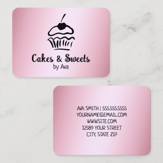 🍒自家製ケーキベーカリー 名刺 (正面/裏面)
