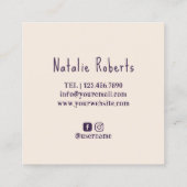 自家製ケーキペストリーバッグクリームカップケーキベーカリー スクエア名刺 (裏面)