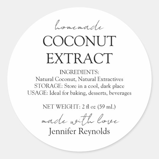 自家製ココナッツエキスボトル手順 ラウンドシール (正面)