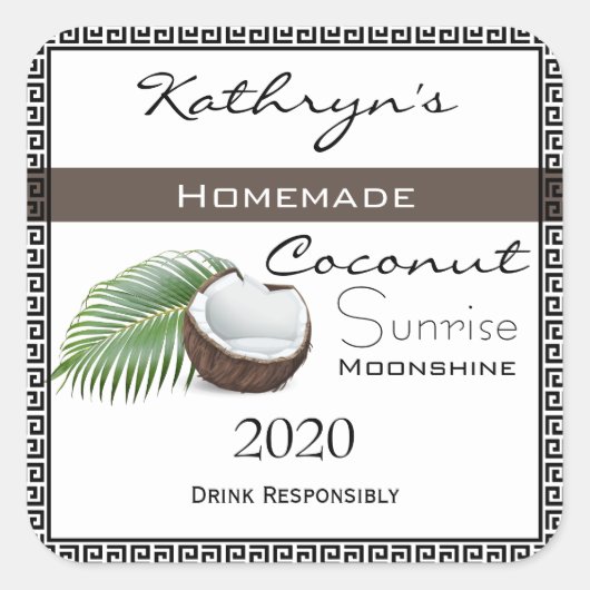 自家製ココナッツムーンシャイン スクエアシール (正面)