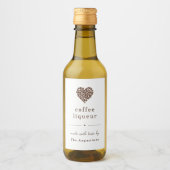 自家製コーヒーリキュールラベルのパーソナライズ ワインラベル (正面)