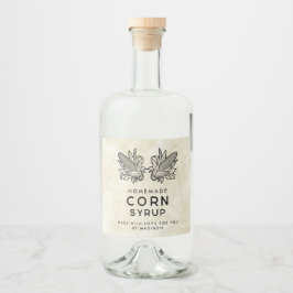 自家製コーンシロップと2つのコブ リキュールボトルラベル