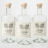 自家製コーンジュースと2つのコブ リキュールボトルラベル (ボトル)