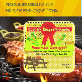 自家製コーン風味カスタマイズ可能ステッカー スクエアシール