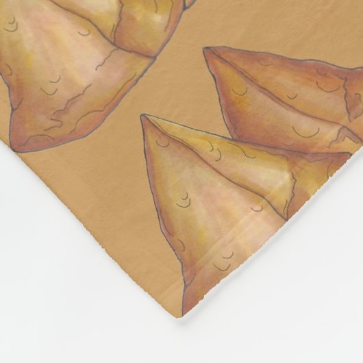 自家製サモサスインディアンフード料理グルメ フリースブランケット (角)