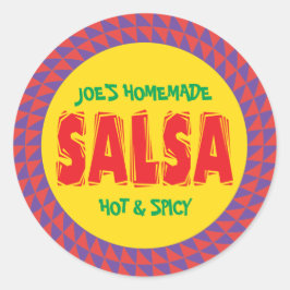 自家製サルサカラフル缶詰瓶ラベル ラウンドシール