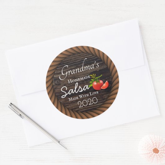 自家製サルサパーソナライズされた素朴 ラウンドシール (封筒)