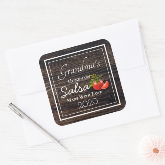 自家製サルサパーソナライズされた スクエアシール (封筒)