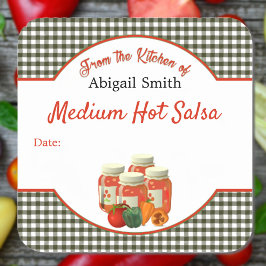 自家製サルサ野菜スクエアステッカー スクエアシール