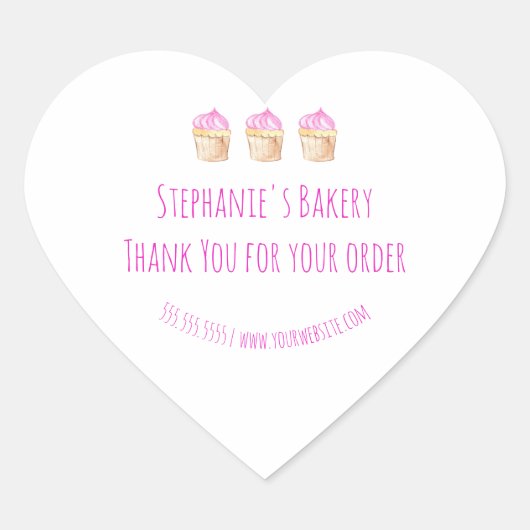 自家製サンキューオーダーピンクベーカリー ハートシール (正面)