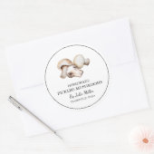 自家製シンプルキノコ漬けラベル ラウンドシール (封筒)