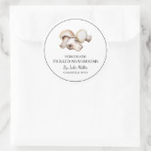 自家製シンプルキノコ漬けラベル ラウンドシール (バッグ)