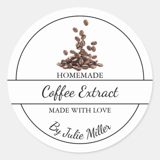 自家製シンプルコーヒー抽出ラベル ラウンドシール (正面)