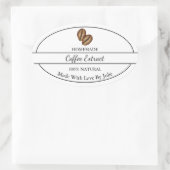 自家製シンプルコーヒー抽出ラベル 楕円形シール (バッグ)