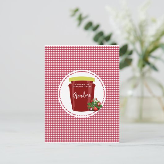 自家製ジャムジンガ赤と白ムコテージコア ポストカード (スタンド正面)