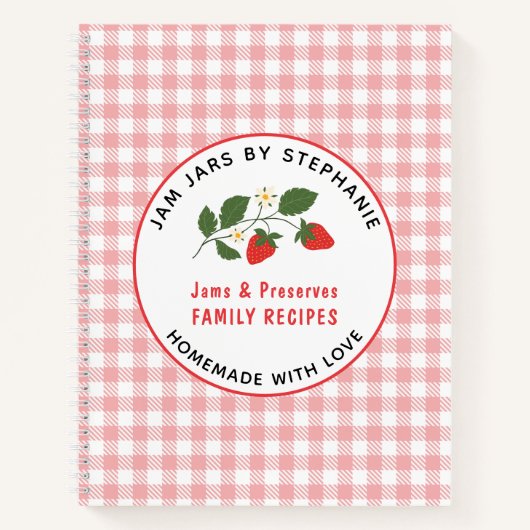 自家製ジャムズシェフズレッドプレイドレシピ ノートブック (正面)