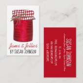 自家製ジャムズジュリーフルーツ缶詰を保存食 名刺 (正面/裏面)