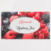 自家製ジャム新鮮なフルーツ写真と文字 ラベル (デザイン1)