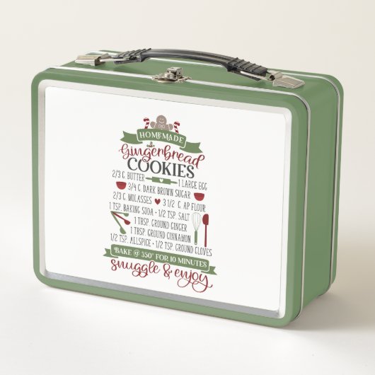 自家製ジンガーブレッドクッキーレシピ メタルランチボックス (正面)