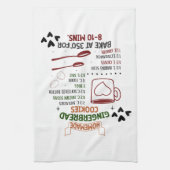 自家製ジンジャーブレッドクッキーレシピクリスマスプレゼント キッチンタオル (縦)