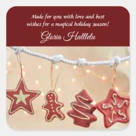 自家製ジンジャーブレッドクリスマスクッキー スクエアシール