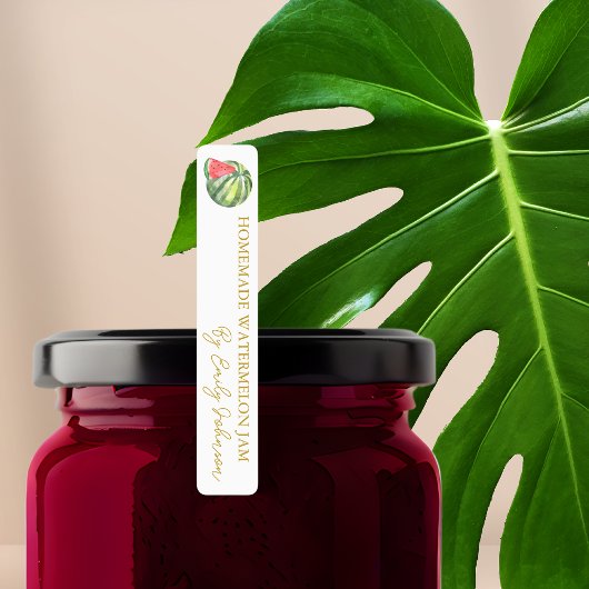 自家製スイカジャム薄いラベル ラベル