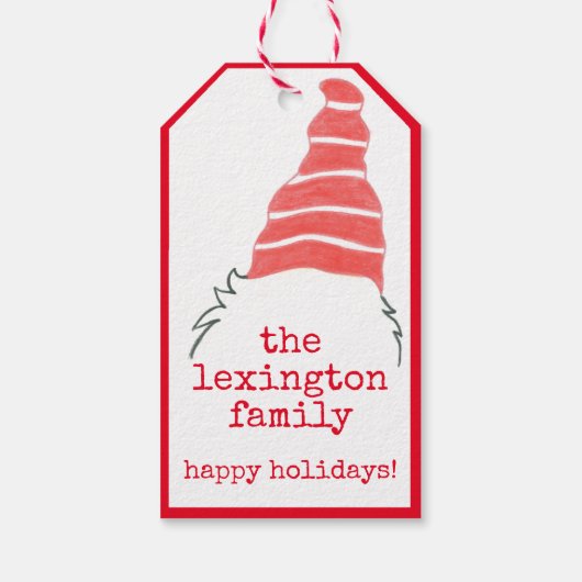 自家製スイーツつるラベルかわいいサンタクロース | ギフトタグ (裏面)