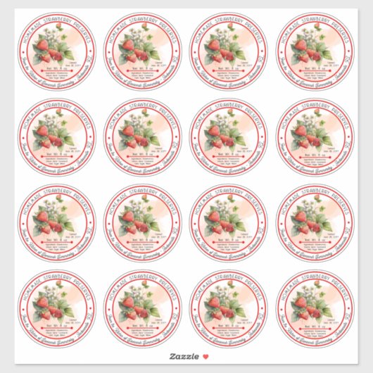 自家製ストロベリーキャニング3を16枚に保存 シール (シート)