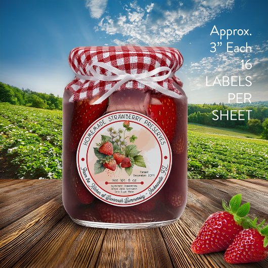 自家製ストロベリーキャニング3を16枚に保存 シール