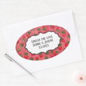 自家製ストロベリージャムまたは結婚式の引き出物 楕円形シール (封筒)