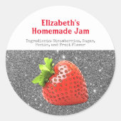 自家製ストロベリージャムカスタムスパークルシルバーレッド ラウンドシール (正面)