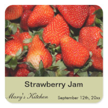 自家製ストロベリージャムボトルラベル