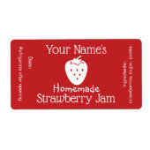 自家製ストロベリージャムラベルパーソナライズされたカスタム ラベル (正面)