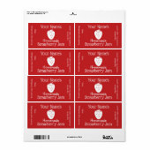 自家製ストロベリージャムラベルパーソナライズされたカスタム ラベル (フルシート)