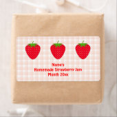 自家製ストロベリージャムラベル。ピンクと赤。 ラベル (インサイチュ)