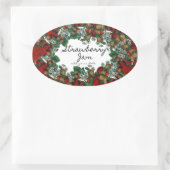 自家製ストロベリージャムラベル 楕円形シール (バッグ)