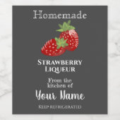 自家製ストロベリーリキュールあなたの名前チョークアート ワインラベル (シングルラベル)