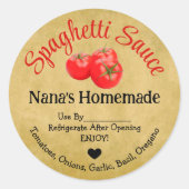 自家製スパゲッティソース製品シール ラウンドシール (正面)
