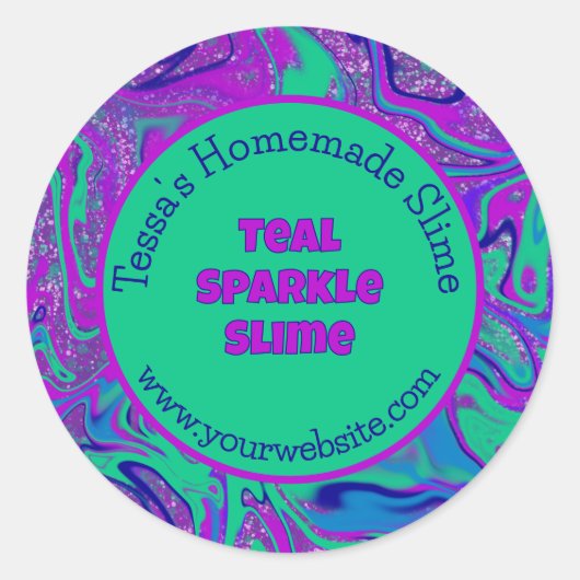 自家製スライムカラフルクールカスタムラベル ラウンドシール (正面)