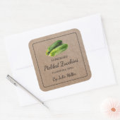 自家製ズッキーニスクエアクラフト紙ラベル スクエアシール (封筒)