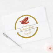 自家製ソーセージバーベキューソースBBQラベル ラウンドシール (封筒)