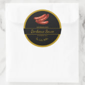 自家製ソーセージバーベキューソースBBQラベル ラウンドシール (バッグ)