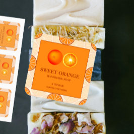 自家製ソープオレンジ香りラベルシール スクエアシール