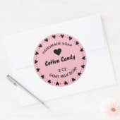 自家製ソープカントリー素朴ハートリースピンク ラウンドシール (封筒)