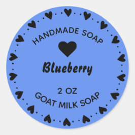 自家製ソープカントリー素朴ハートリースブルー ラウンドシール