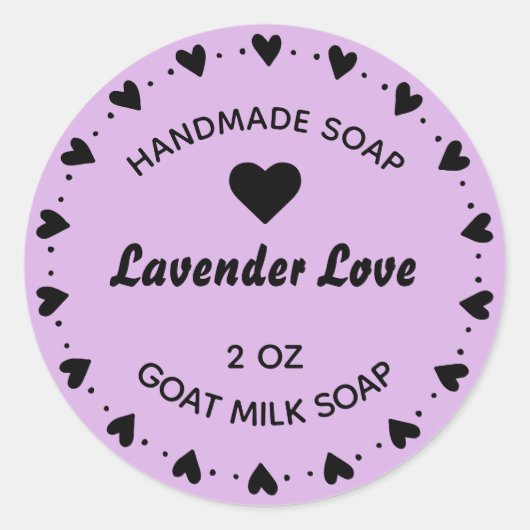自家製ソープカントリー素朴ハートリースラベンダー ラウンドシール (正面)