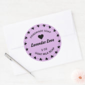自家製ソープカントリー素朴ハートリースラベンダー ラウンドシール (封筒)