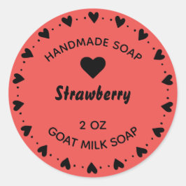 自家製ソープカントリー素朴ハートリースレッド ラウンドシール