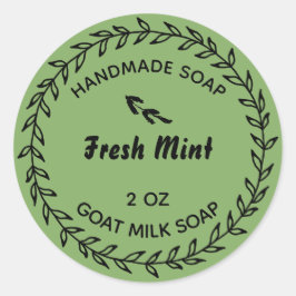 自家製ソープカントリー素朴リースミントグリーン ラウンドシール