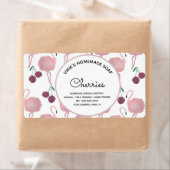 自家製ソープビジネスさくらんぼ水彩 ラベル (インサイチュ)